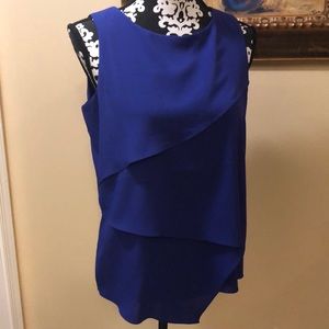 🆕Calvin Klein Layered Fabric sleeveless blueberry purple silky feel top